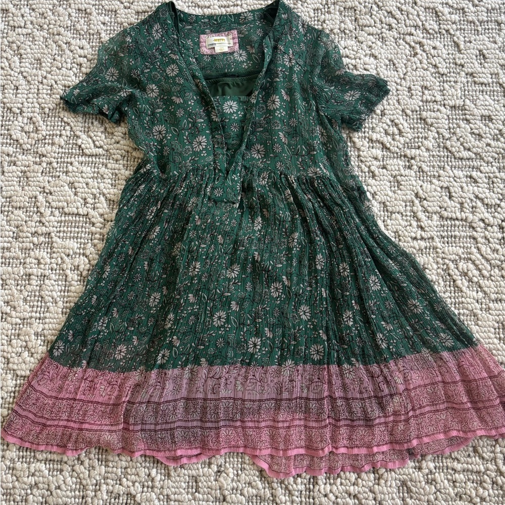 Green and Pink Kids Dress